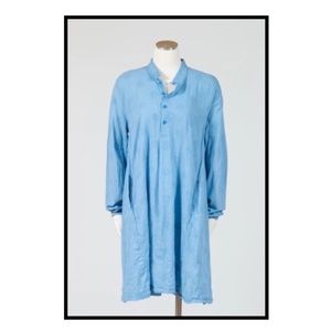 CP Shades Jasmine Tunic, Blue Embroidered Cotton, Size Large